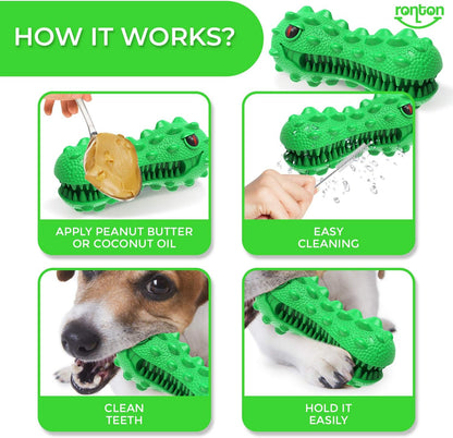 Cat Toothbrush - Durable Hard Rubber Cat Dental Care, Interactive Toothbrush Chew Toy (1 Pack Dino)