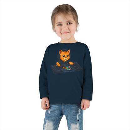 DJ Cat Toddler Long Sleeve Tee