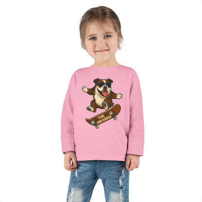 Skateboarding Dog Toddler Long Sleeve Tee