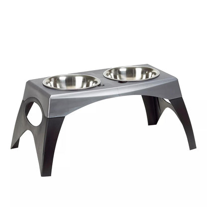 Bergan Stormcloud Elevated Feeder 2 Dog Bowl Black; Grey Extra-Large Default Title