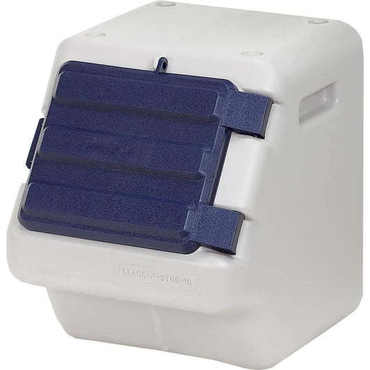 Bergan Stack-N-Stor Pet Food Storage Beige/Navy 1ea/SM, 9 gal