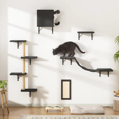 Wall-Mounted Cat Tree Shelves