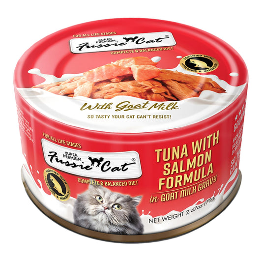 Fussie Cat Premium Tuna with Salmon in Goat milk Gravy 2.47oz. Default Title