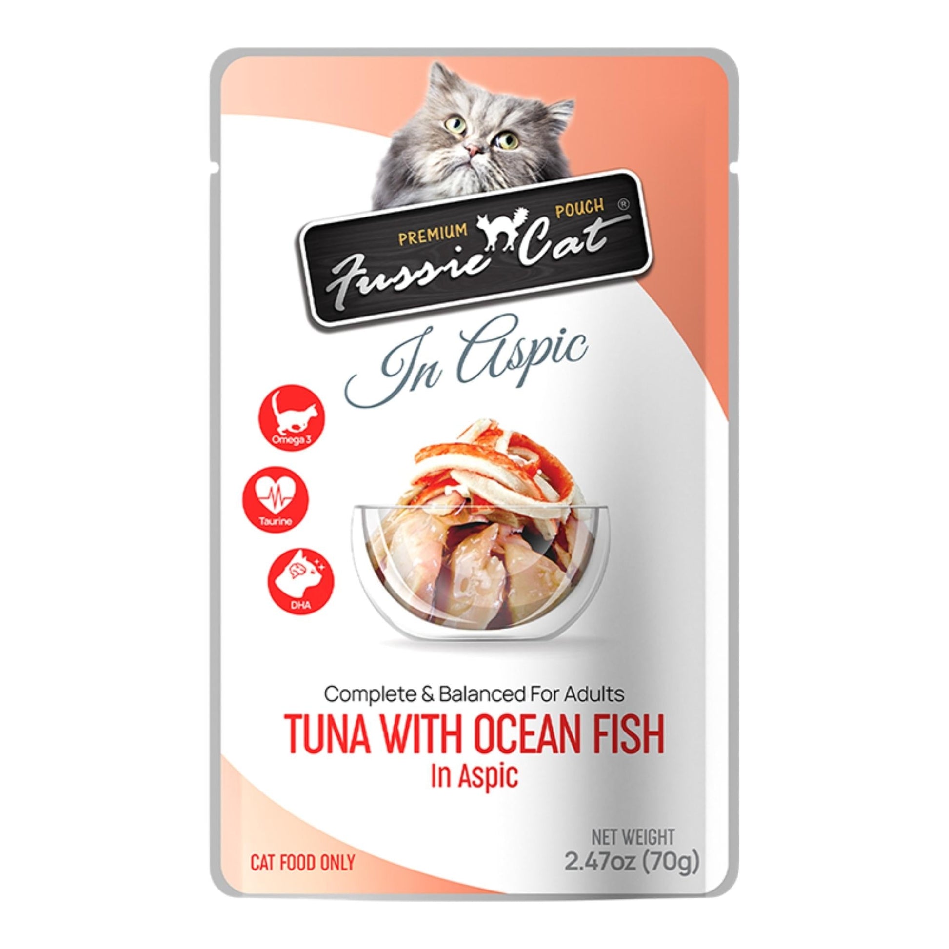 Fussie Cat Premium Tuna with Oceanfish in Aspic 2.47oz. Pouch Default Title