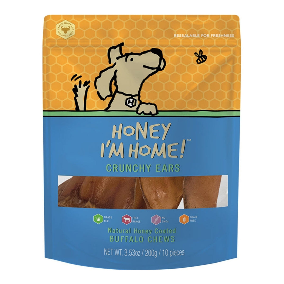 Honey Im Home Dog Buffalo ears 10 Pack