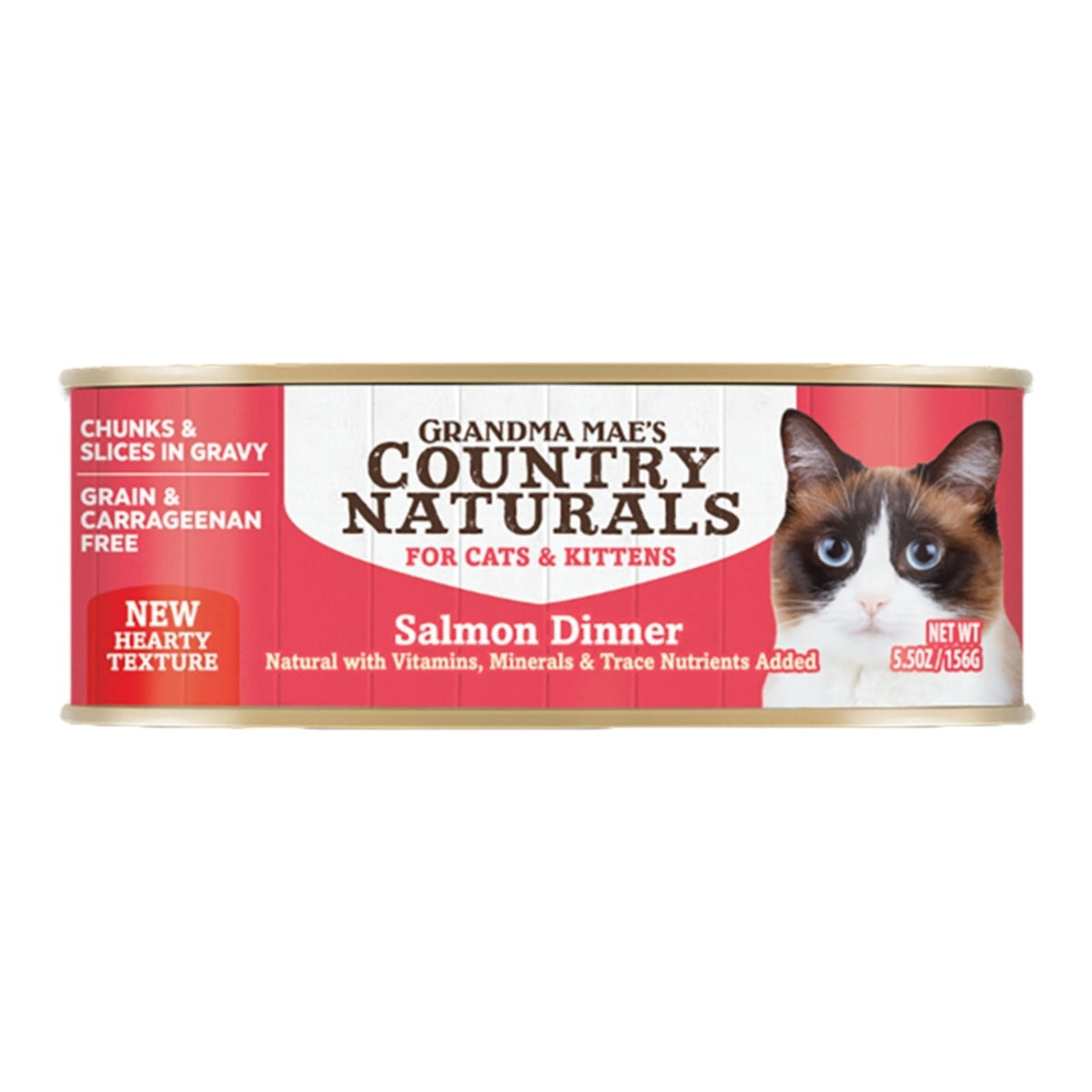 Grandma Mae's Country Naturals Cat Grain Free Salmon Slices In Gravy 5.5oz. (Case of 24)
