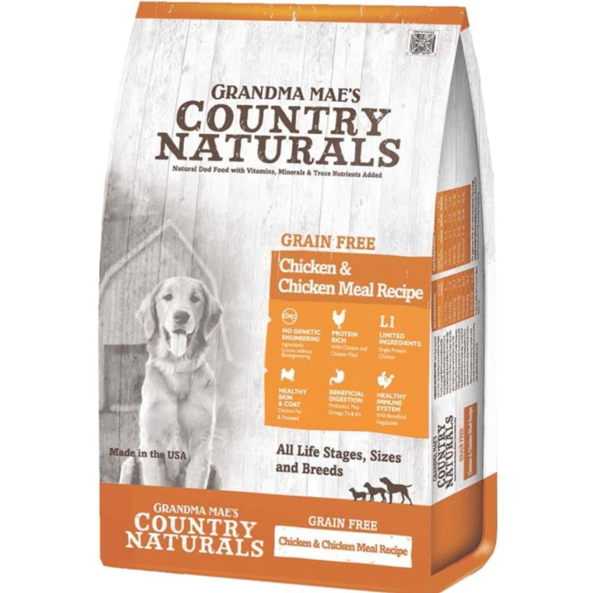 Grandma Mae's Country Naturals Grain Free Dry Dog Food Chicken & Chicken Meal 18ea/14 oz