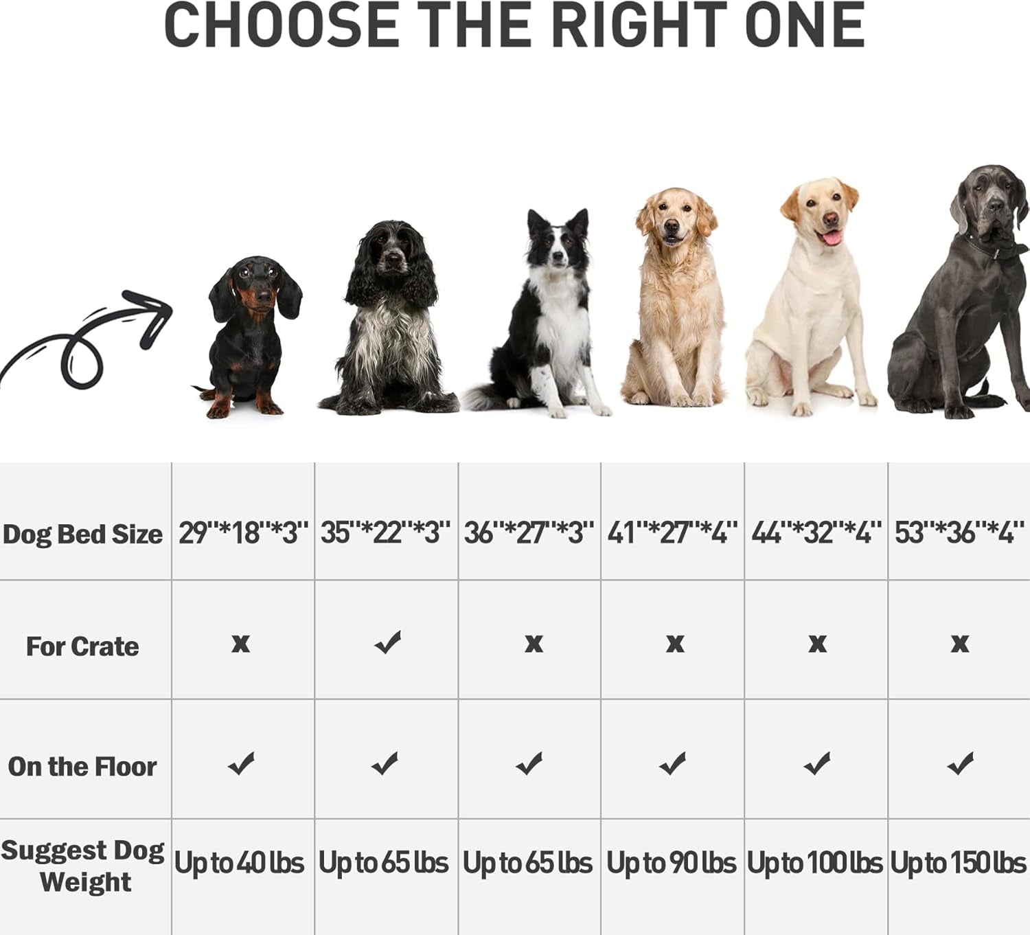 Waterproof Dog Beds Large Sized Dog Orthopedic Dog Beds for Crate with Removable Washable Cover Egg-Crate Foam Pet Pad Mat with Anti-Slip Bottom, 41X27 Inch, Light Grey