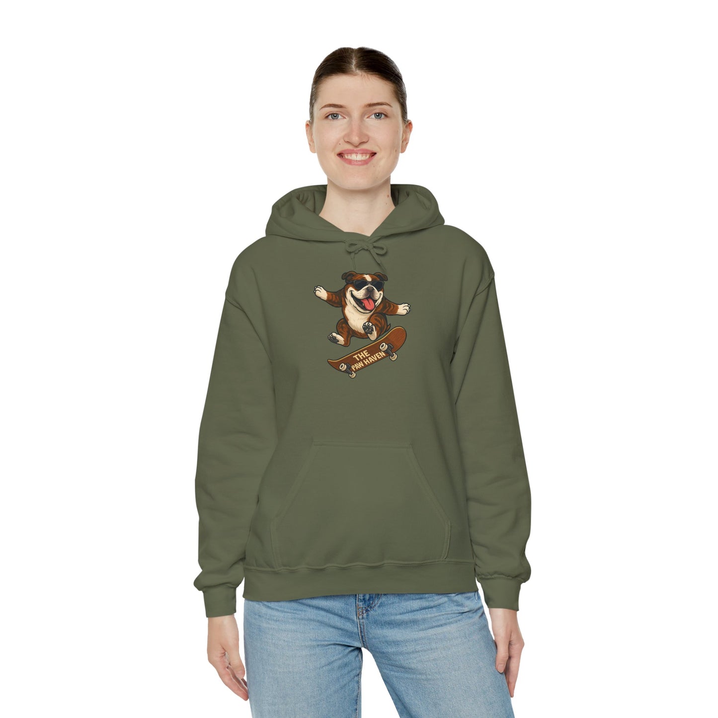 Skateboarding Bulldog Hoodie Sweatshirt