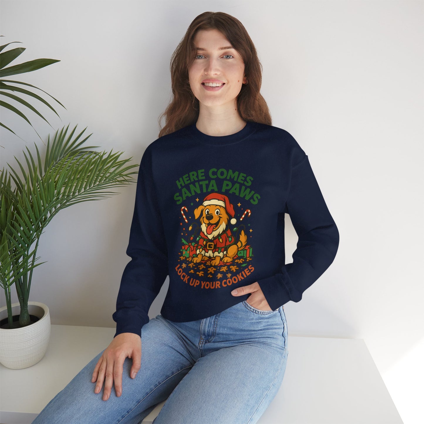 Here Comes Santa Paws Holiday Crewneck