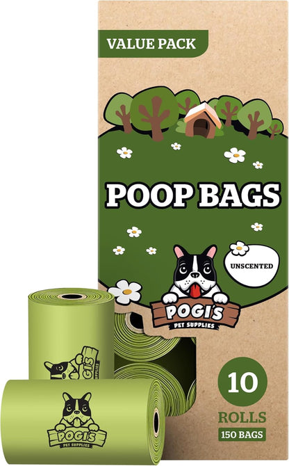 Pogi’S Dog Poop Bags – Leak-Proof & Extra Thick Pet Waste Bags (Fresh Scent, 10 Rolls, 150-Count)