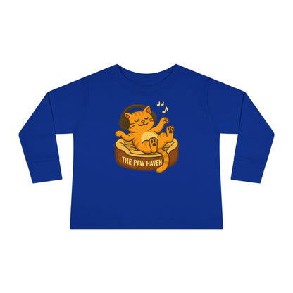 Jamming Cat Toddler Long Sleeve Tee