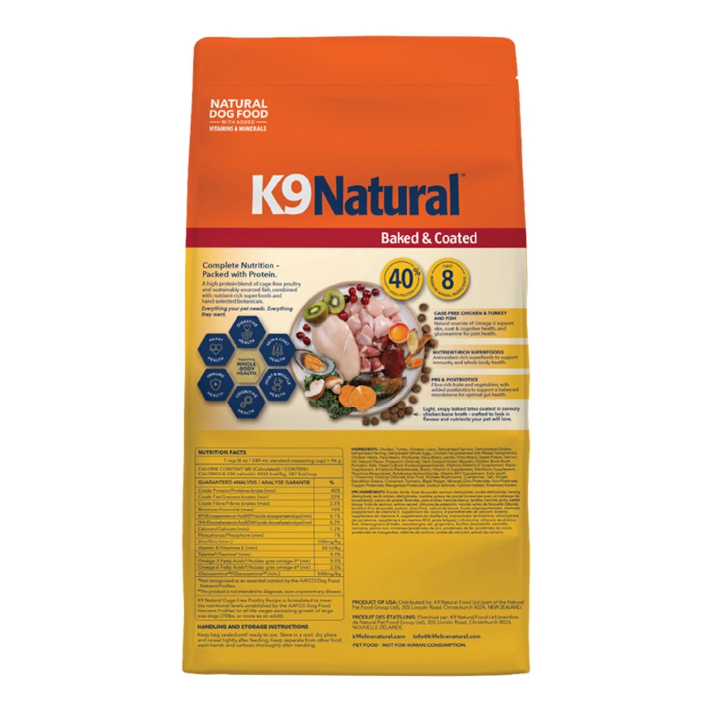 K9 Natural Dog Baked & Coated Cage Free Poultry Recipe 16Lbs