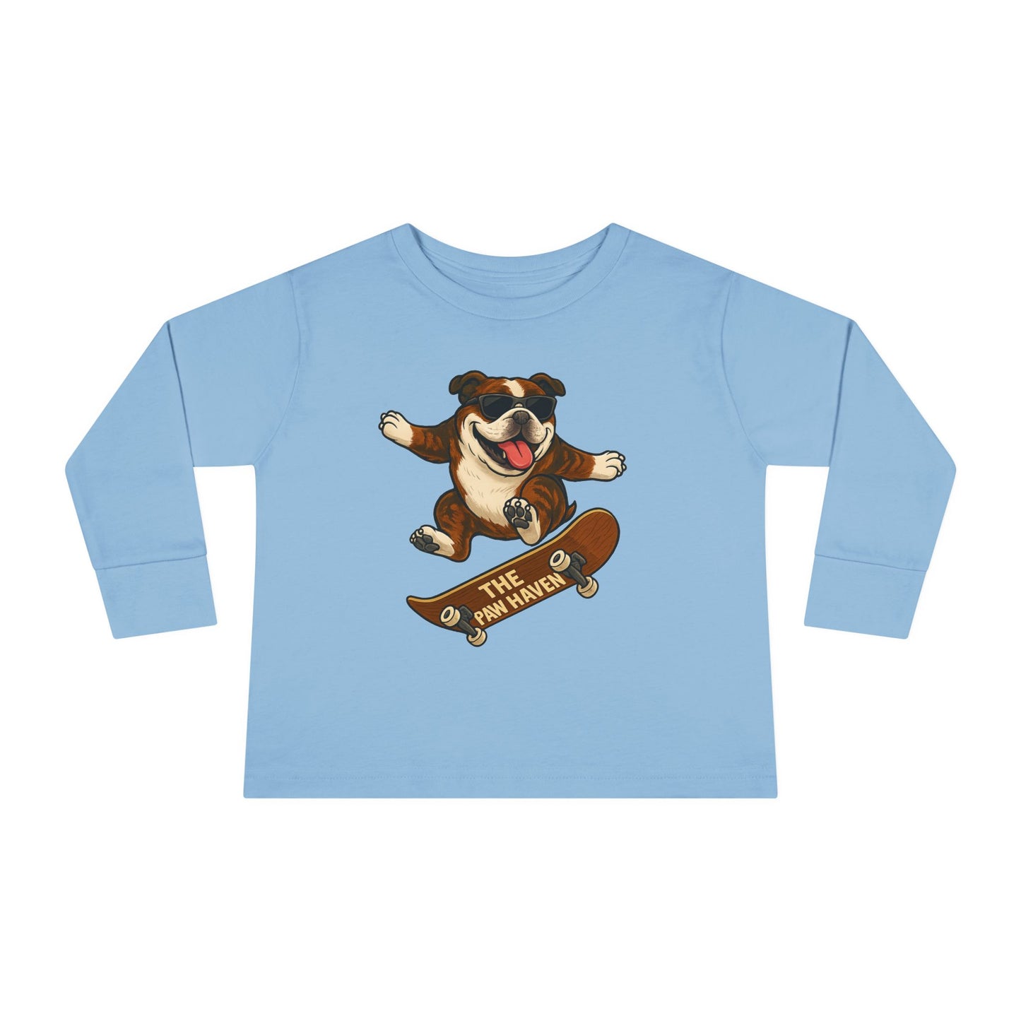 Skateboarding Dog Toddler Long Sleeve Tee