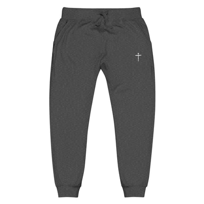 Nail Cross Embroidered Unisex Fleece Sweatpants