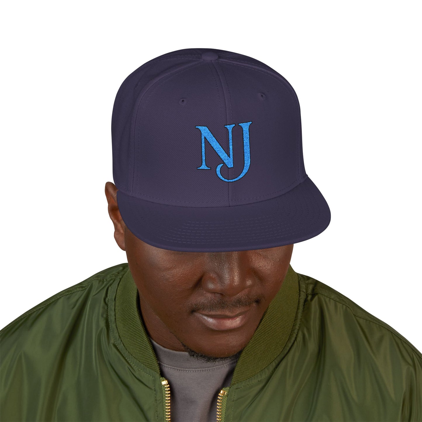 NJ Embroidered Snapback Hat