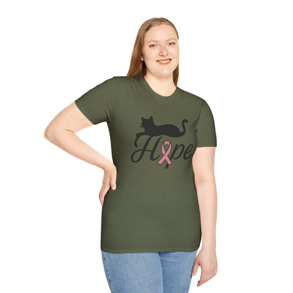 Hope Cat Breast Cancer Awareness T-Shirt