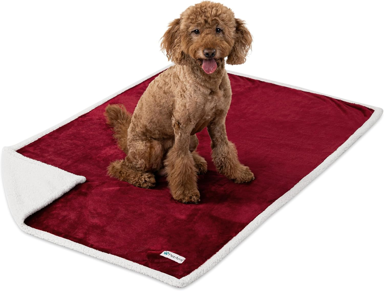 Waterproof Dog Blanket for Queen Bed Large XL Dog Throw for Couch Cover Leakproof Furniture Protection, Sherpa Fleece, Reversible Soft Washable 90X90 Light Gray