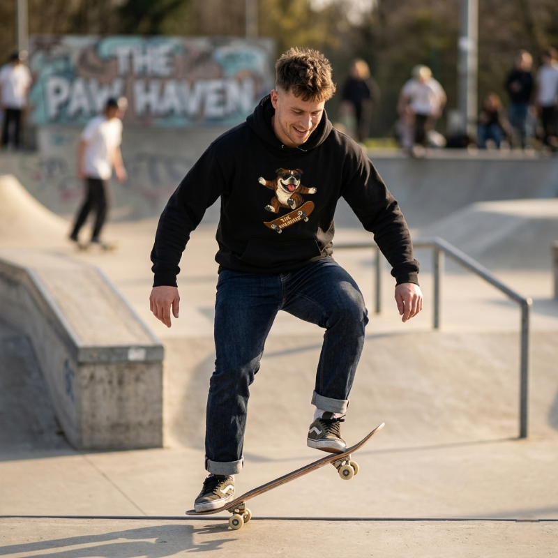 Skateboarding Bulldog Hoodie Sweatshirt