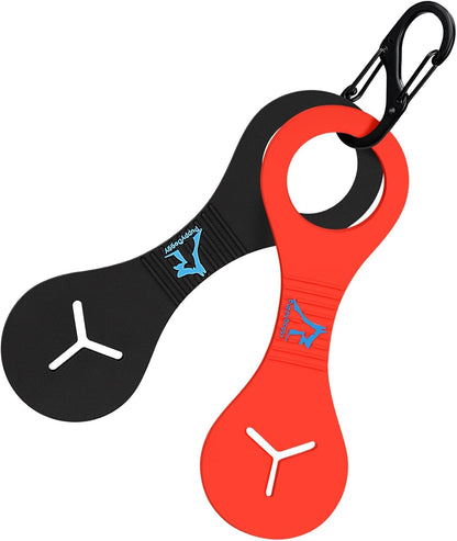 Dog Poop Bag Holder for Leash Waste Bag Carrier Dog Poop Bag Dispenser for Walking Running Bicycle Accessory 2 Pieces (Black + Pink)