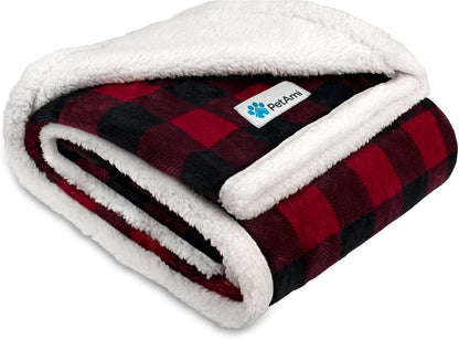 Waterproof Dog Blanket for Queen Bed Large XL Dog Throw for Couch Cover Leakproof Furniture Protection, Sherpa Fleece, Reversible Soft Washable 90X90 Light Gray