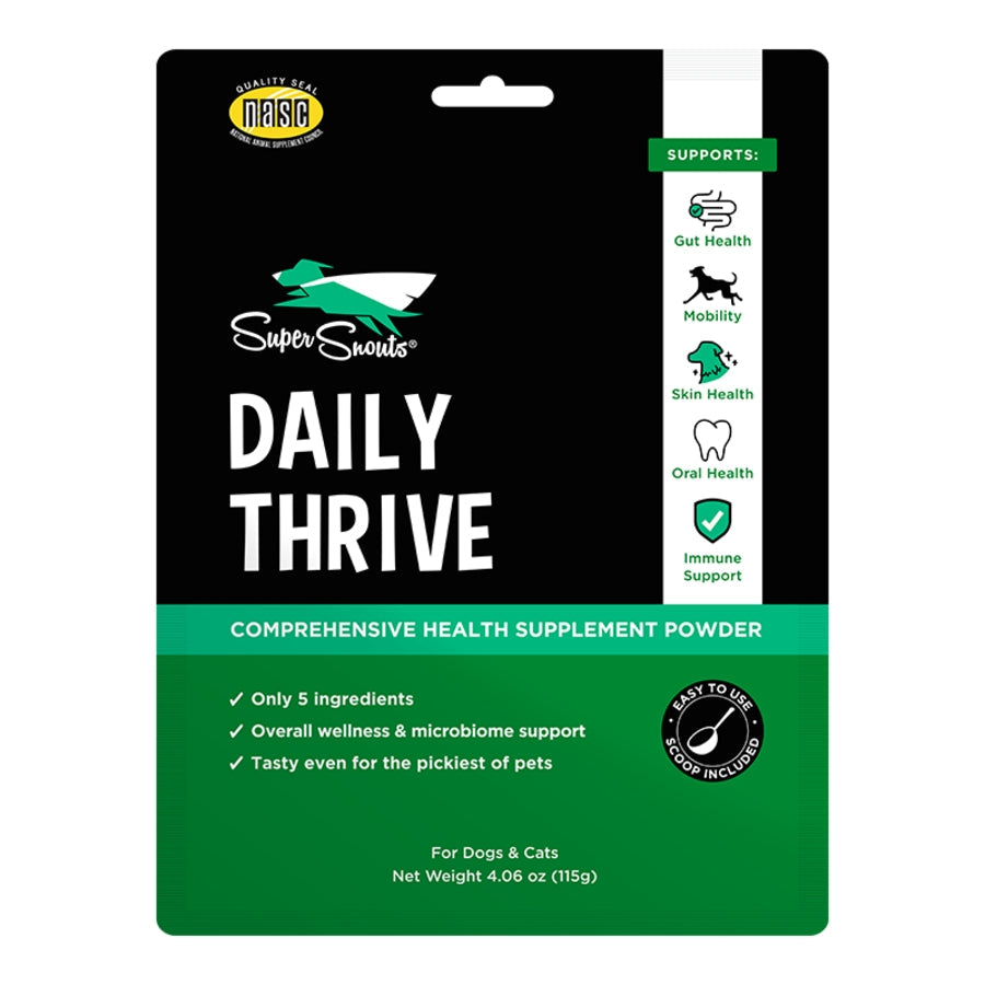 SUPER SNOUTS DOG & CAT GRAIN FREE DAILY THRIVE HEALTH SUPPLEMENT POWDER 115 GRAMS