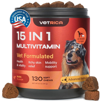 Dog Multivitamin Chews Vitamins 15 in 1 Joint Supplement for Dogs for Hip Joint