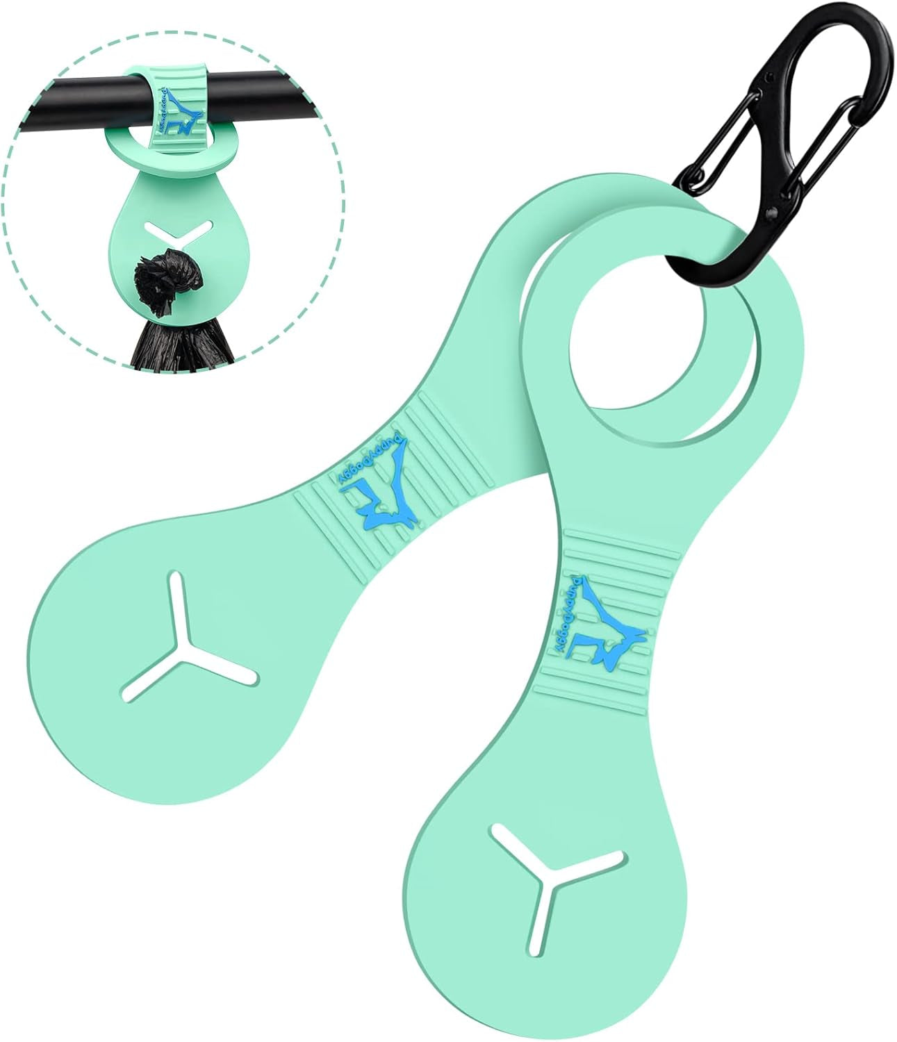 Dog Poop Bag Holder for Leash Waste Bag Carrier Dog Poop Bag Dispenser for Walking Running Bicycle Accessory 2 Pieces (Black + Pink)