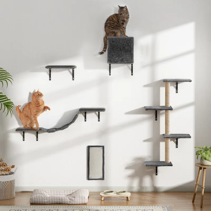 Wall-Mounted Cat Tree Shelves