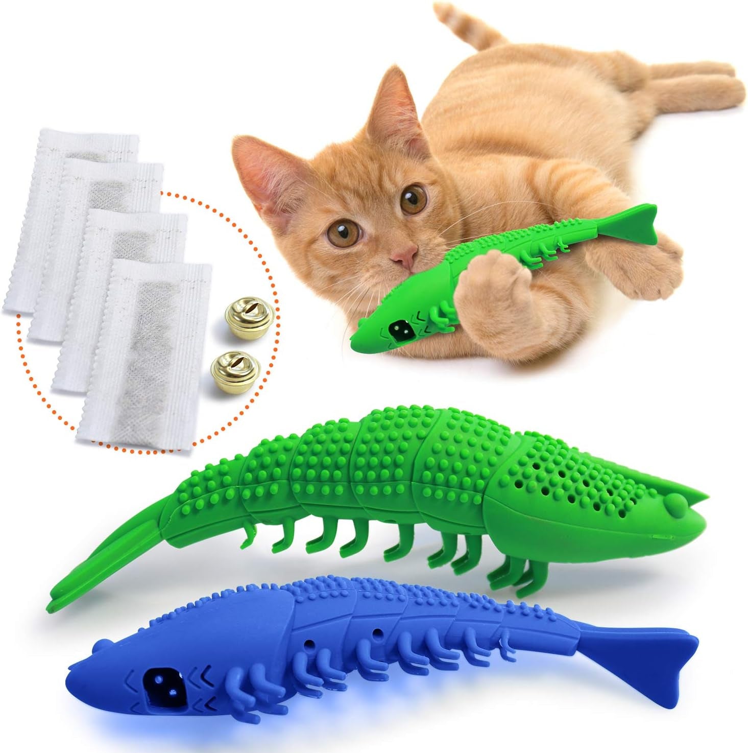 Cat Toothbrush - Durable Hard Rubber Cat Dental Care, Interactive Toothbrush Chew Toy (1 Pack Dino)
