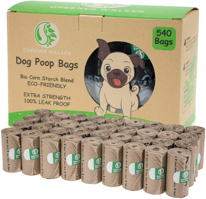 Poop Bags for Dog Waste-540 Bags,Extra Thick Strong 100% Leak Proof Dog Waste Bags (Green)