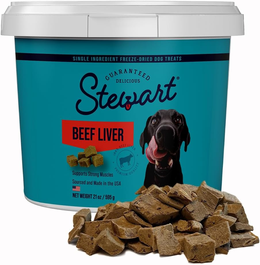 Freeze Dried Dog Treats, Beef Liver, Healthy, Natural, Single Ingredient, Grain Free Dog Treat, Liver Treats for Dogs, 14 Ounces, Resealable Tub