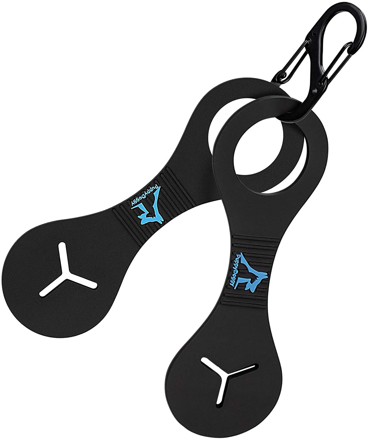 Dog Poop Bag Holder for Leash Waste Bag Carrier Dog Poop Bag Dispenser for Walking Running Bicycle Accessory 2 Pieces (Black + Pink)