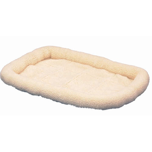 Snoozzy Sheepskin Bolster Kennel Dog Mat White Large