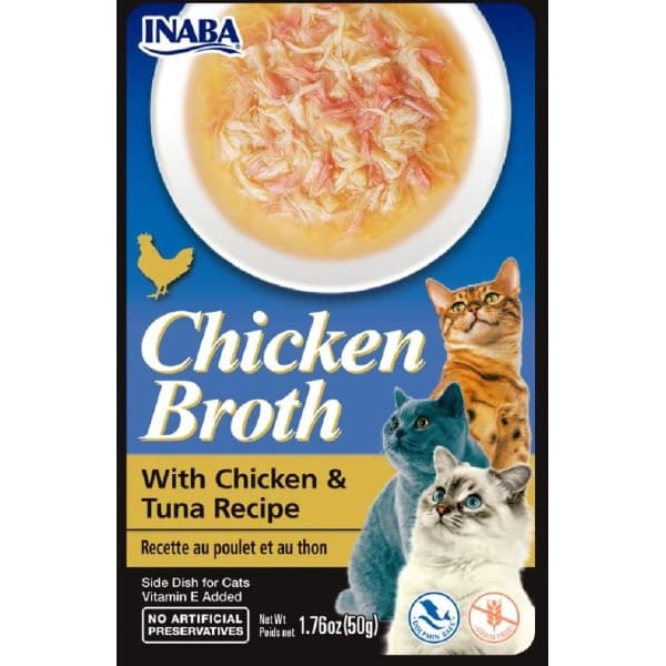 Inaba Chicken Broth Side Dish For Cats Chicken/Tuna 1.76oz. (Case of 8)