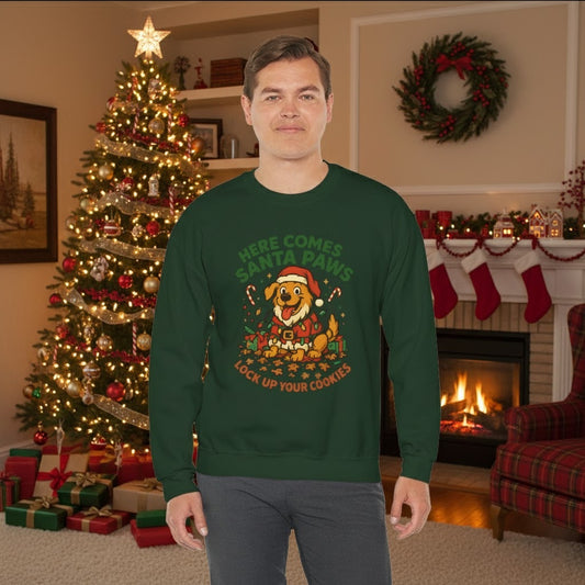 Here Comes Santa Paws Holiday Crewneck